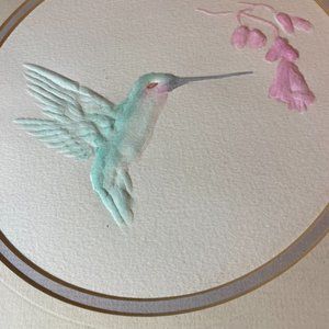 Watercolor Raised Hummingbird on Handmade Paper